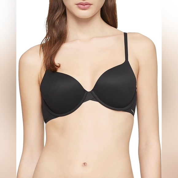 Calvin Klein Black Underwire Plunge T-Shirt Bra 3232200 Size 36B Lingerie - Picture 7 of 7